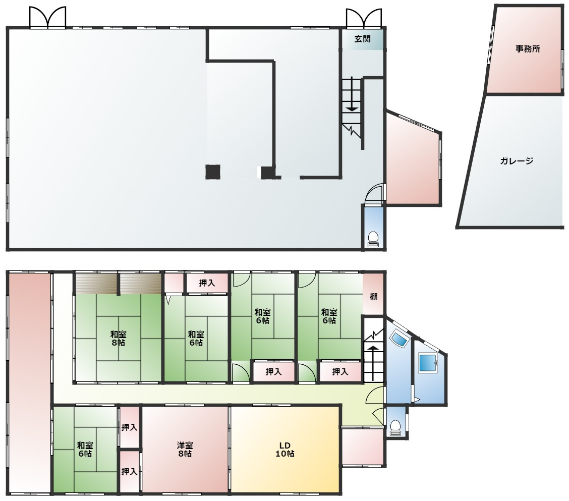 千旦林店舗兼住居の間取り