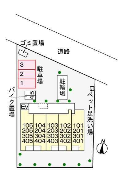 クラッテーロ国分寺の駐車場