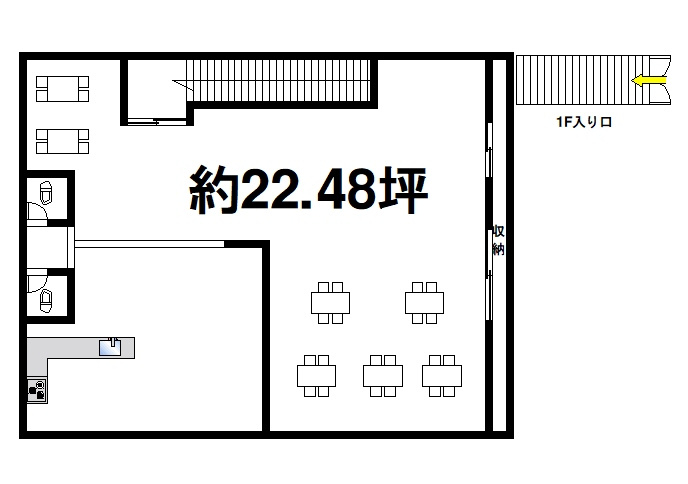 萬田店舗の間取り