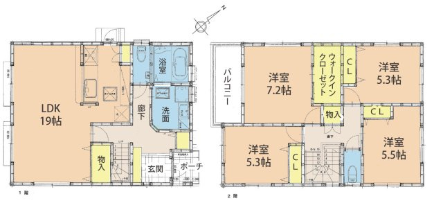 広島市安佐南区相田5丁目　新築一戸建ての間取り