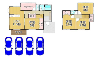 【間取り】 | 川西市けやき坂１丁目6の3　中古一戸建て