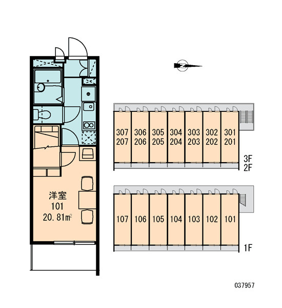 レオパレス大和の区画図