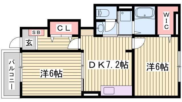 明石市大久保町西島のアパートの間取り