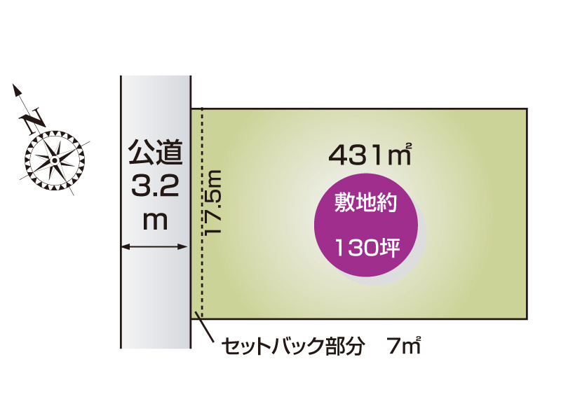 【区画図】熊谷市西別府 ≪売地≫ 2050-2の一部 