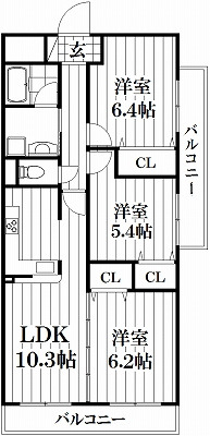 【間取り】 | ファインコート鴻池南館