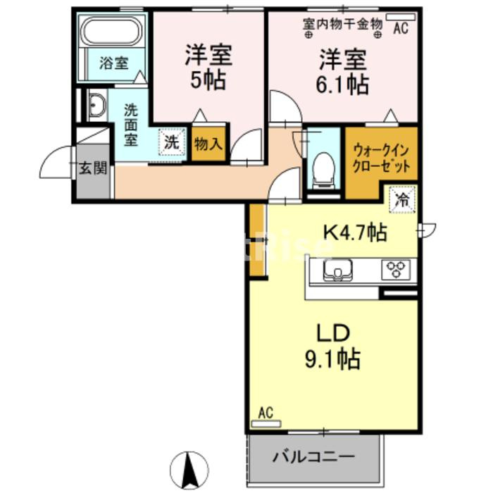 プリムヴェールのエントランス|間取図