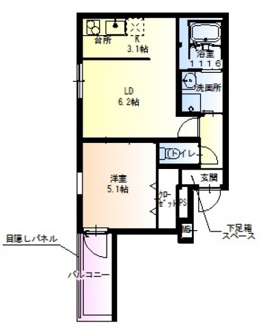フジパレス城東諏訪サウスⅠ番館の間取り