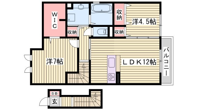 アンソレイエ　ファミーユ　B棟の間取り