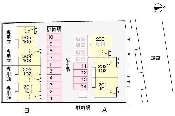 カーサアルジェントＢの区画図