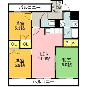 【間取り】 | エスペランス池浦B棟