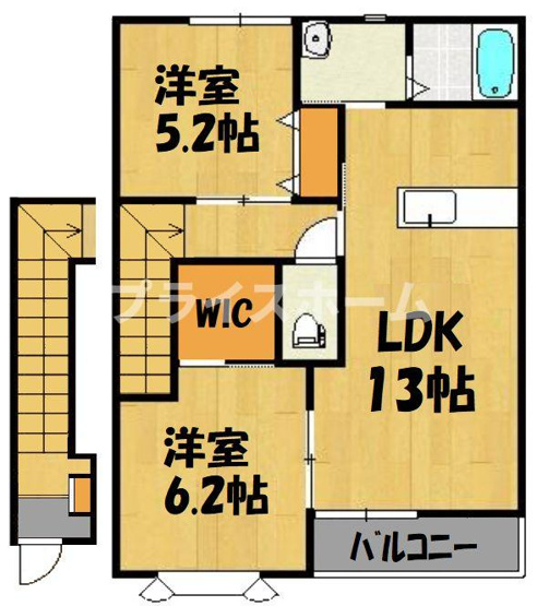 【間取り】 | フィオーレ弐番館 Ｂ
