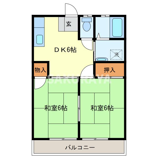 永倉コーポ1号棟の間取り