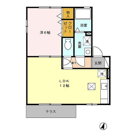 熊本市南区御幸笛田６丁目のアパートの間取り