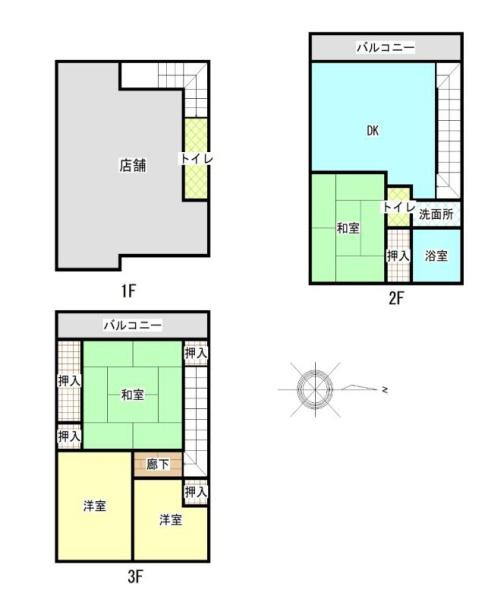 和歌山市松江北1丁目　店舗付住宅の間取り