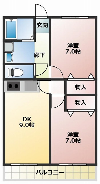 シティハイム種崎の間取り|※間取り反転の場合あり