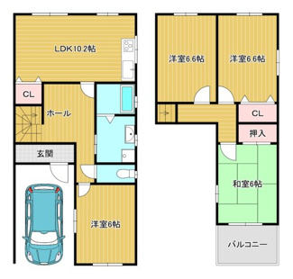 【間取り】 | 貸家２戸一