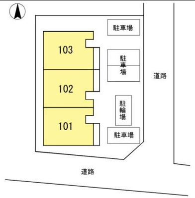 【区画図】 | テラスハウス・リーベン | ネット無料。駐車場の区画図です
