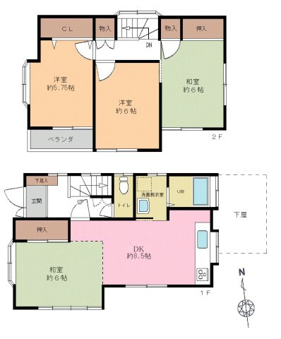 福生市熊川　中古戸建の間取り