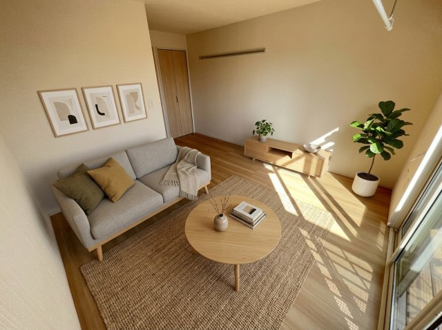 サニーウェルの居間・リビング|家具はCGのイメージ画像になります。※実際に家具は付いておりません。