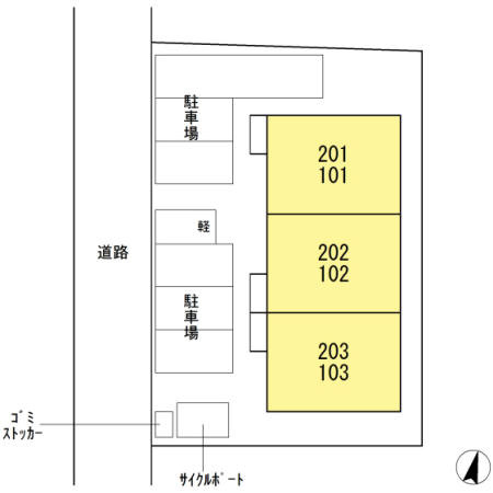 合志市幾久富のアパートの区画図