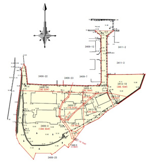 【土地図】 | 古家付き土地（東須恵3406-3他）約776坪・現況渡し