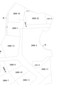 【土地図】 | 古家付き土地（東須恵3406-3他）約776坪・現況渡し