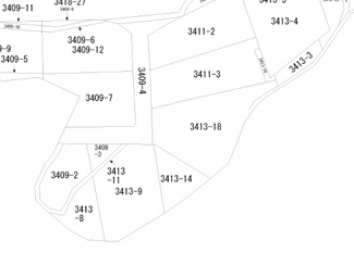 【土地図】 | 古家付き土地（東須恵3406-3他）約776坪・現況渡し