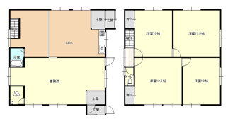 【間取り】 | 上内膳事務所兼住居