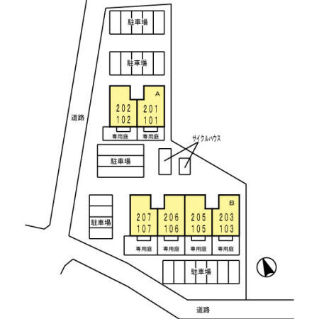 レスペート【キャッシュバック対象】の区画図|カースペースがあります