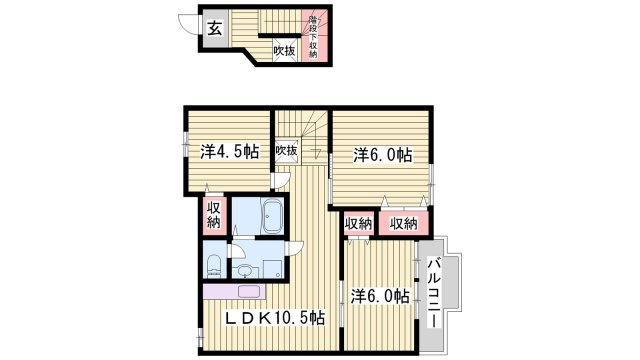 明石市中朝霧丘のアパートの間取り