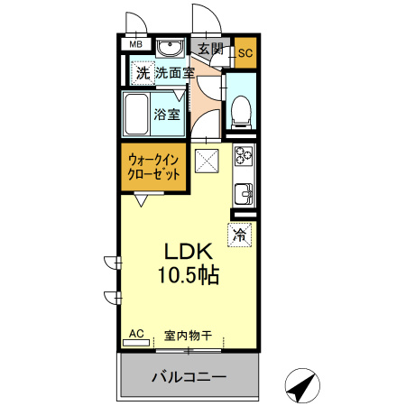 マルベリーの間取り|1R 