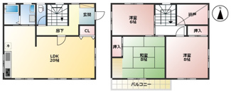 【間取り】 | 瑞穂市穂積！軽量鉄骨造築35年！JR穂積駅まで徒歩7分！穂積小学校まで徒歩4分！リフォーム済みです！ | 瑞穂市穂積！軽量鉄骨造築35年！JR穂積駅まで徒歩7分！穂積小学校まで徒歩4分！リフォーム済みです！