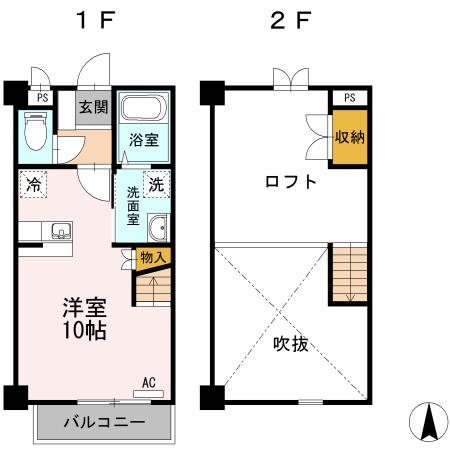 熊本市南区近見９丁目のアパートの間取り