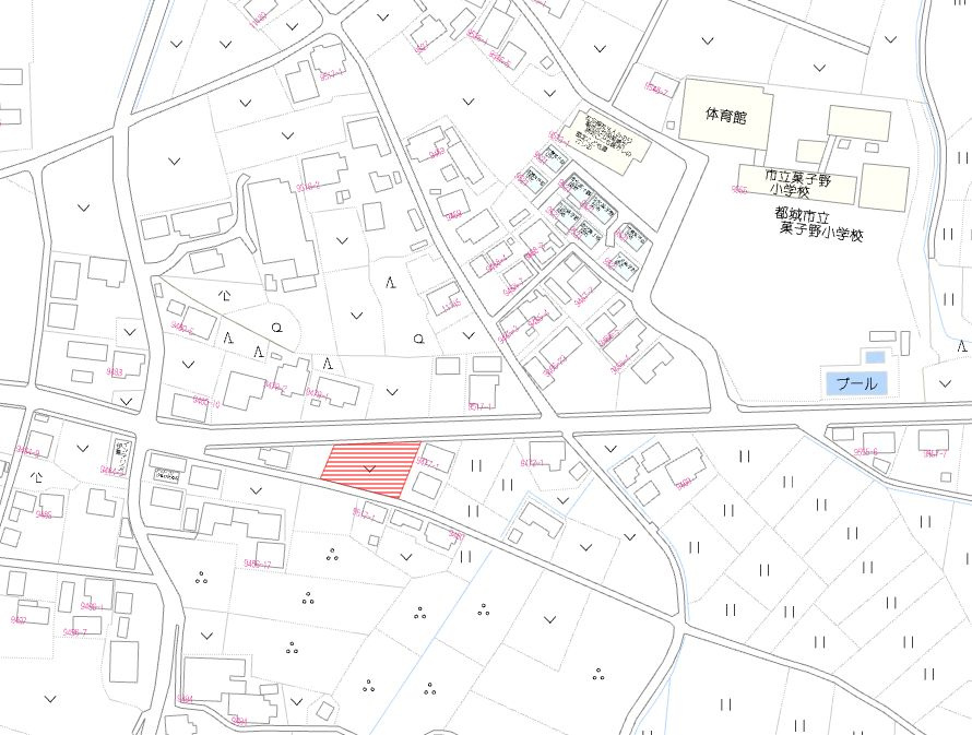 都城市菓子野町の売地の土地図