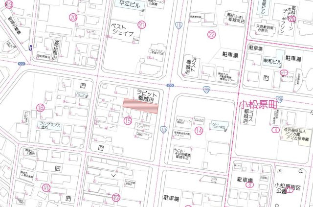 都城市平江町の売地の土地図