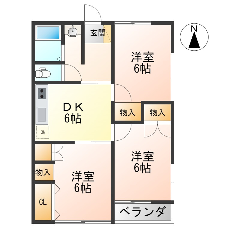 ムツミハイツＢの間取り