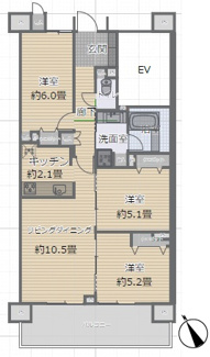 【間取り】 | 流山市アンビシャス南柏 | 使い勝手の良いI字型のキッチンは、お料理しながらご家族とのコミュニケーションもできます。各居室に収納が備え付けられているので、タンスを購入する必要もなく、その分お部屋を広く使えます♪
