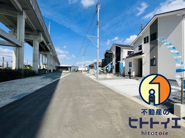 筑後市羽犬塚新築建売の前面道路含む現地写真
