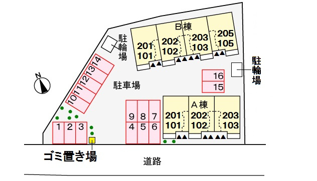 リーヴァ菅池 Bの区画図