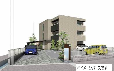 倉敷市八王寺町の賃貸マンションの外観|イメージパース