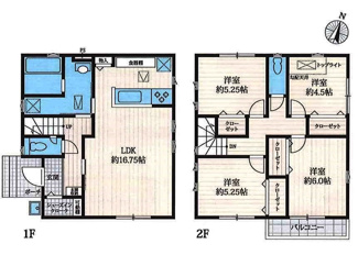 【間取り】 | 鶴ヶ島市太田ヶ谷　新築分譲　東武東上線『鶴ヶ島駅』徒歩21分　【南小学区】