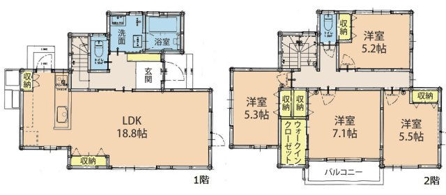 呉市警固屋1丁目　新築一戸建ての間取り