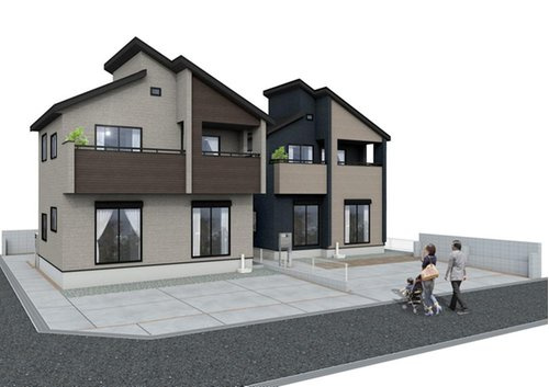 ブルーミングガーデン　岡山市中区福泊の外観パース