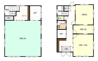 【間取り】 | 由良4丁目売戸建(980万円)
