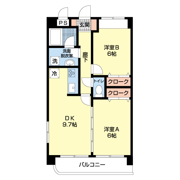 熊本市南区近見４丁目の賃貸マンションの間取り