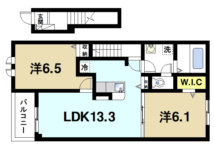 エレガンス　ハネカの間取り|2LDKの間取り