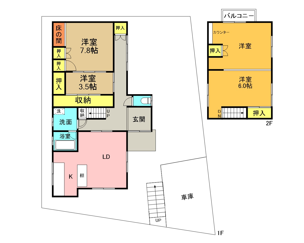 敦賀市山泉中古物件の間取り