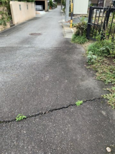 土地　芥見6丁目の前面道路含む現地写真|西側道路　南より撮影