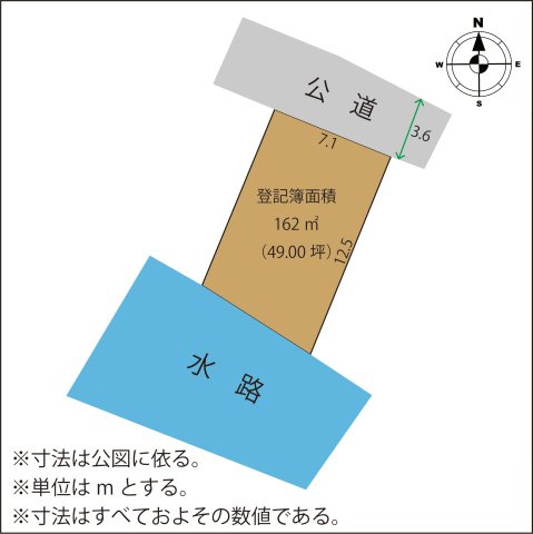 足利市中川町の売地の土地図
