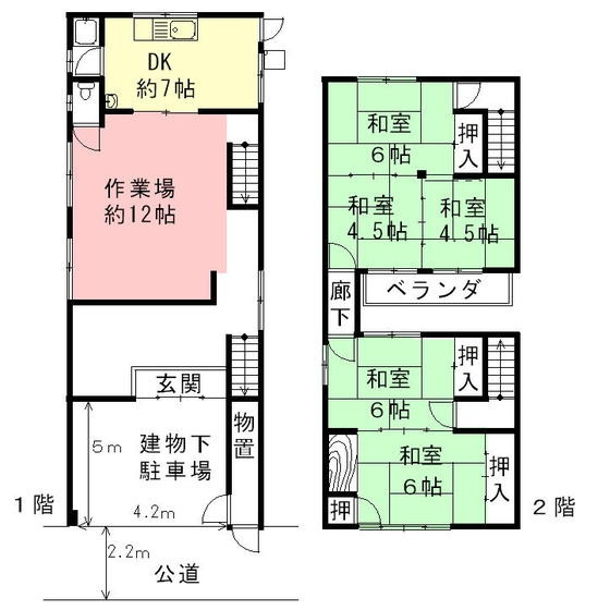 羽島福寿本郷住居付店舗事務所の間取り